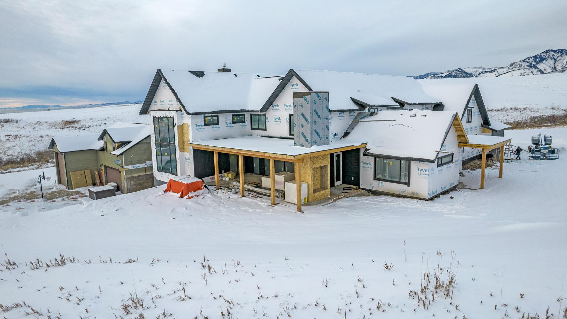 Gallatin Valley Custom Build — roofing or construction close-up